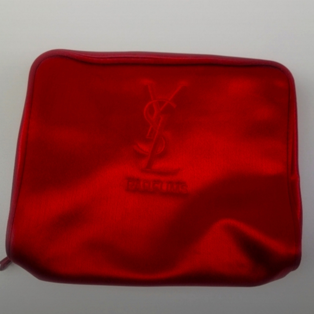 YSL Parfume Toiletry Bag Red Nylon Cosmetic Bag